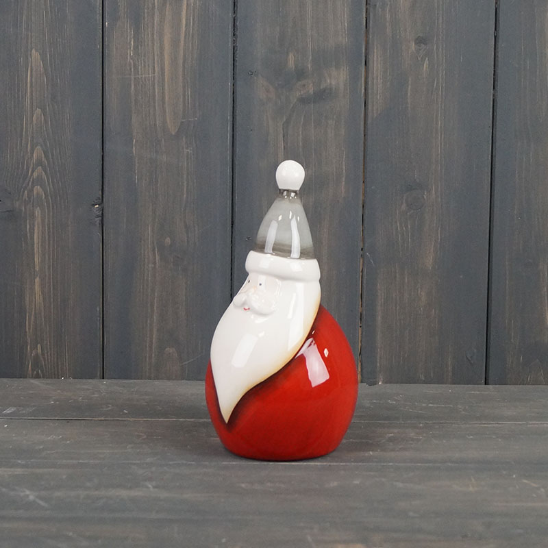 Large Ceramic Santa with Red Body Grey Hat (17.5cm) detail page